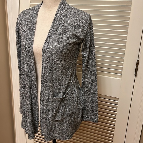 Art Class Open Front Cardigan with Pockets in Grey, Size XLarge (14/16) - Picture 7 of 17